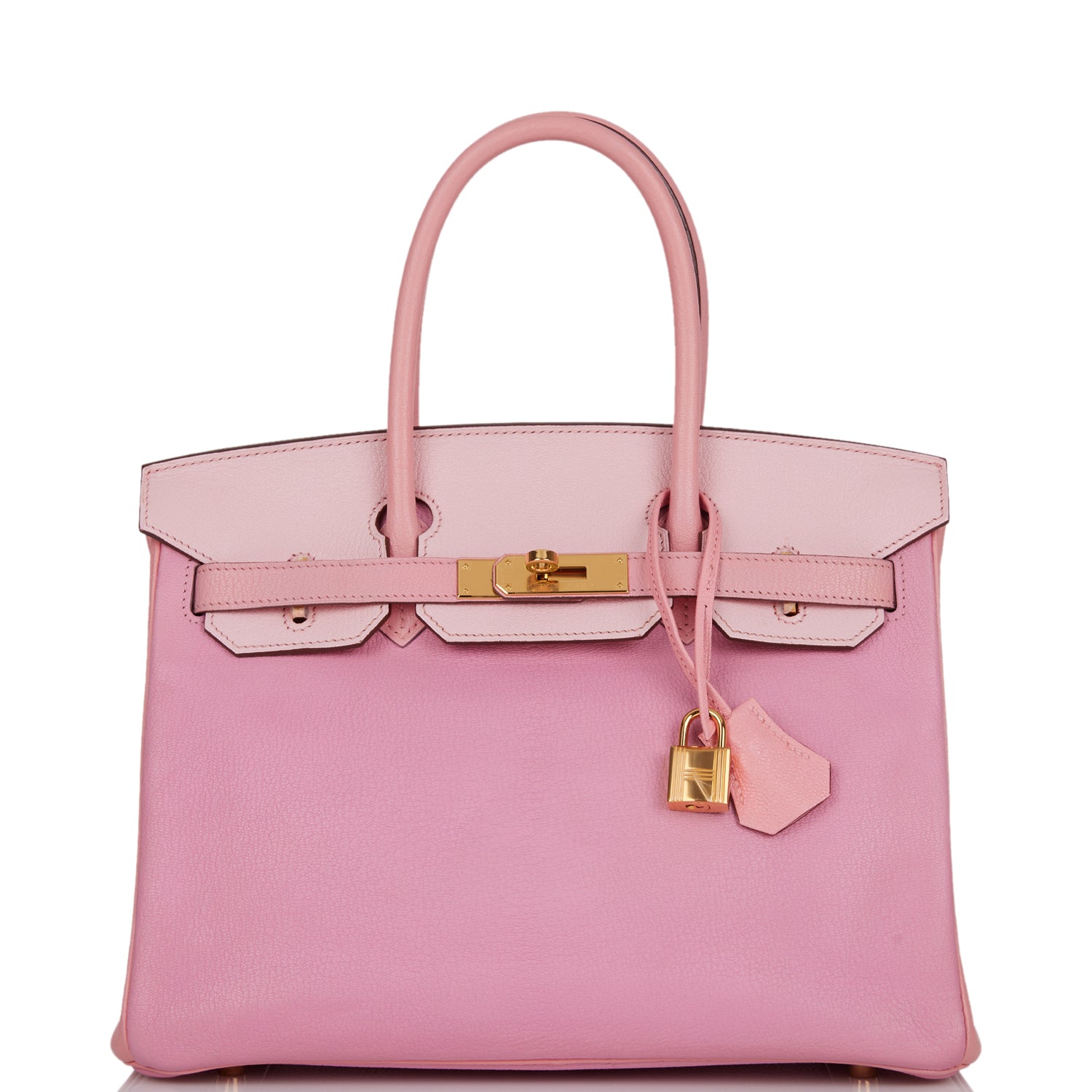 On Sale Pre-owned Hermes Special Order (HSS) Birkin 30 Bubblegum, Rose Confetti and Rose Sakura Chevre Gold Hardware